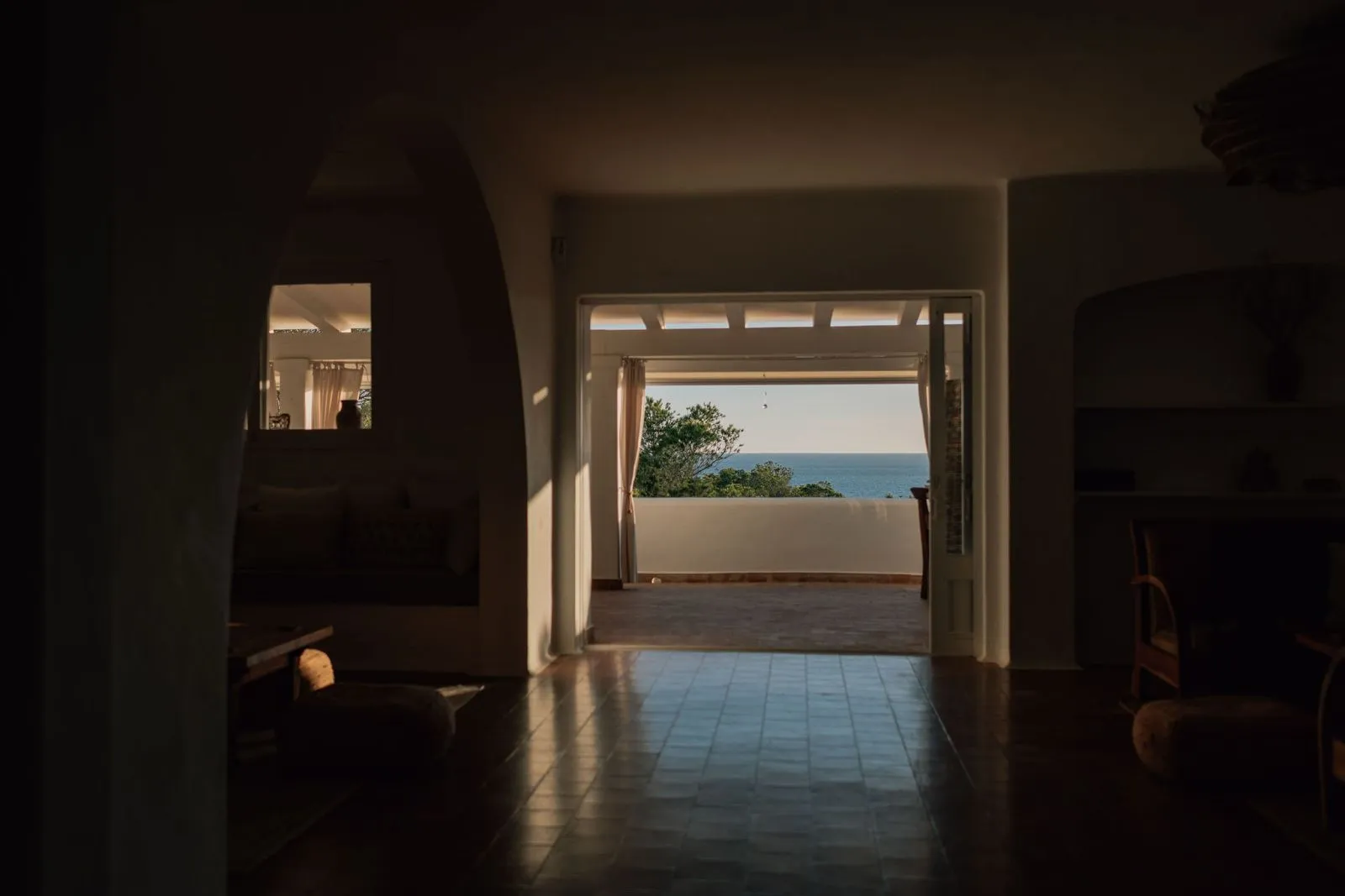 Villa interior with ocean view